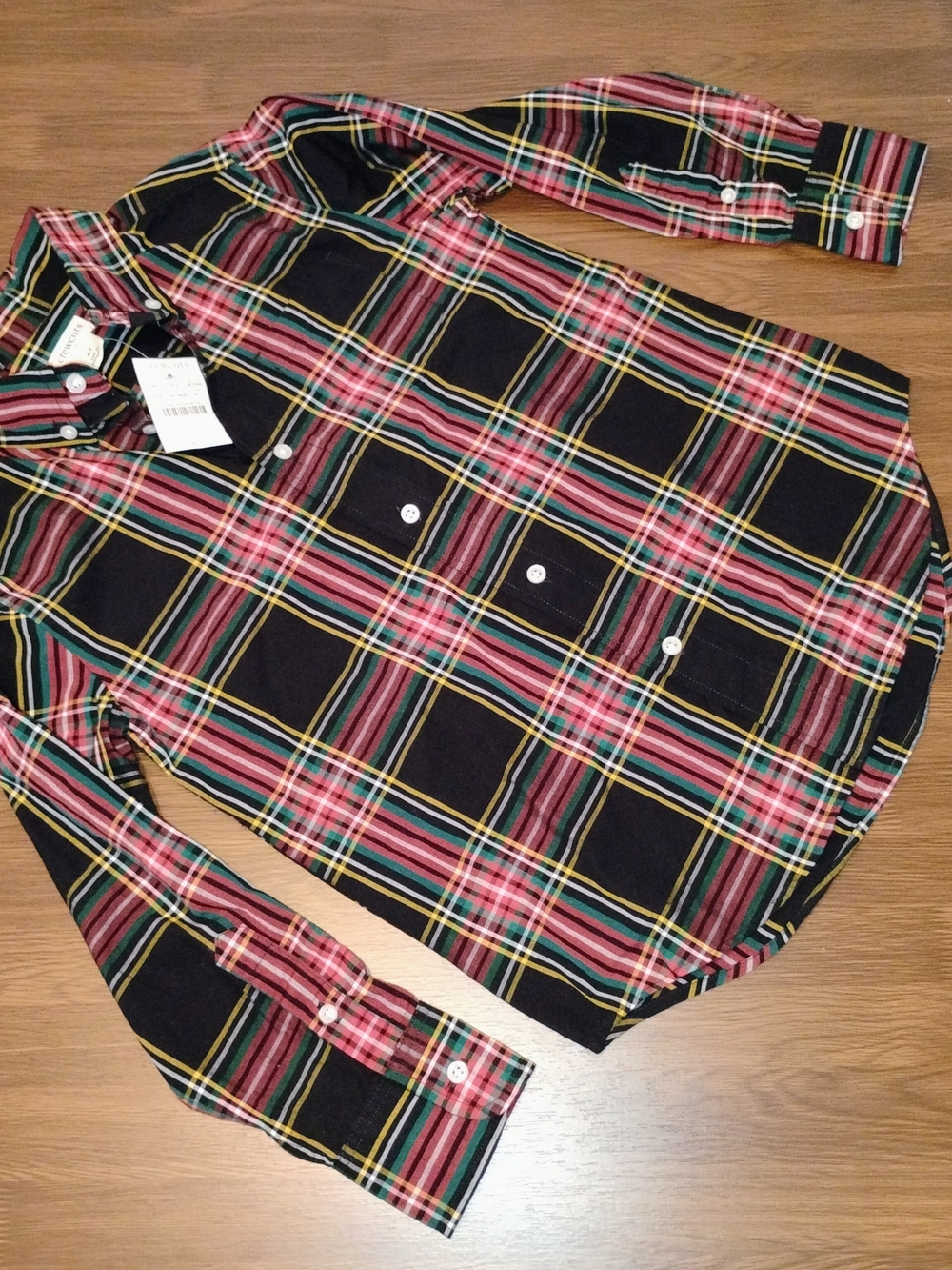 J.Crew Crewcuts Boys Plaid Button Down Shirt Size 6-7 Holiday Tartan NWT $54.50